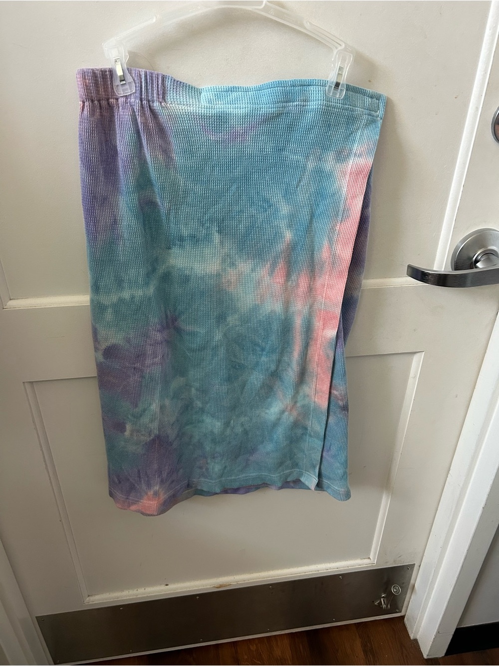 Tie-Dye Waffle knit Velcro wrap in Pastel Blue, Pink & Purple